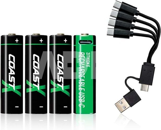 1x4 Coast Zithion-X Mignon AA Akku, USB-C Ladeanschl