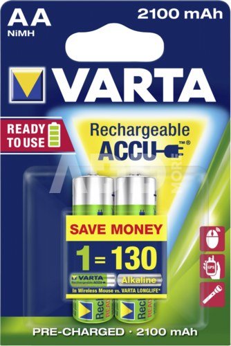 10x2 Varta Rechargeable Accu NiMh 2100 mAh Mignon