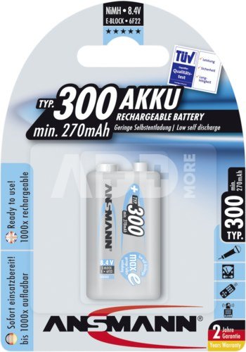 Ansmann maxE NiMH Akku 300 9V 270 mAh