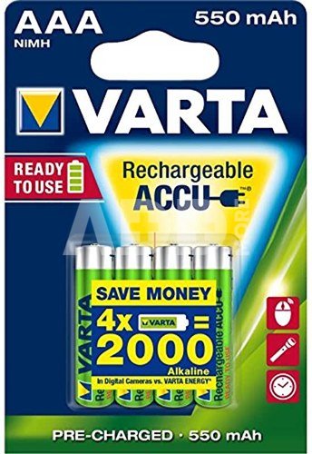 1x4 Varta RECHARGE ACCU Power 550 mAH AAA Micro NiMH