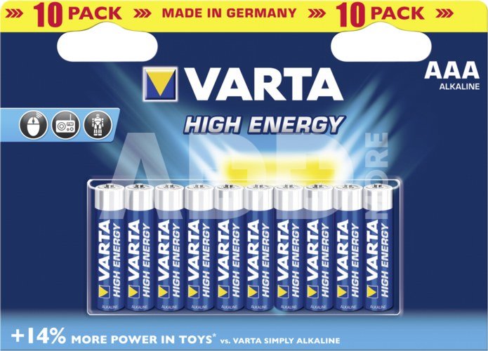 20x10 Varta High Energy Micro AAA LR 03 PU inner box