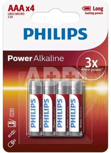 Philips Baterries Power Alkaline AAA 4pcs blister