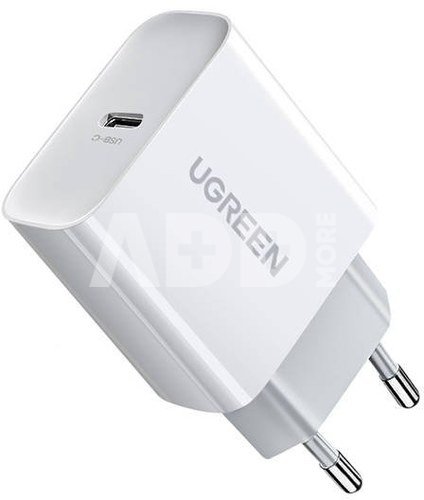 UGREEN CD137, 20W PD 3.0 USB-C Wall Charger (White)