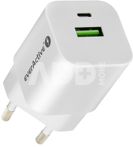 everActive CHARGER USB/USB-C QC3.0 30W WHITE