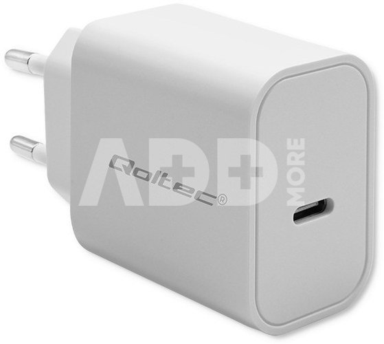 Qoltec Super Quick PD charger USB C, 20W, 5 12V
