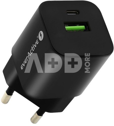 everActive CHARGER USB/USB-C QC3.0 30W BLACK