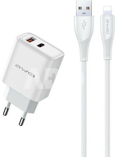 AWEI Charger GaN PD81L 22,5W Lightning Cable USB+USB