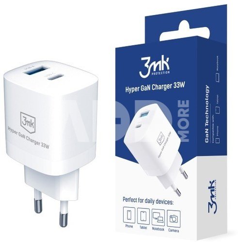3MK Charger 33W GaN PD 1xUSB-A+1xUSB-A