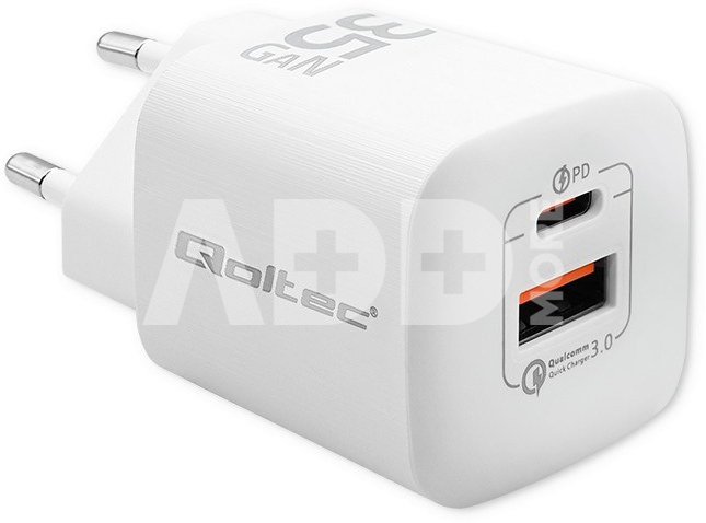 Qoltec GaN ULTRA 35W charger 5V 20V, 2.25A 3A, USB C