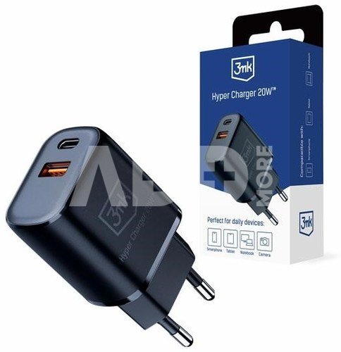 3MK Charger 20W 1xUSB-C + USB-A PD QC
