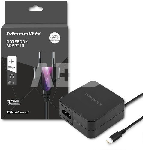 Qoltec Charger 65W, 5V, 20.3V 2A 3.25A, USB type C, P