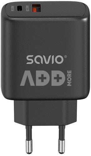 Savio Wall charger 30W Quick Charge, Power Delivery 3.0, LA-06/B