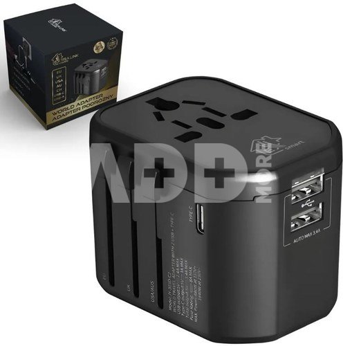 Extralink Adapter Smart Life dla podróżnych EU/UK/USA/AU/CH + USB-C, USB-A