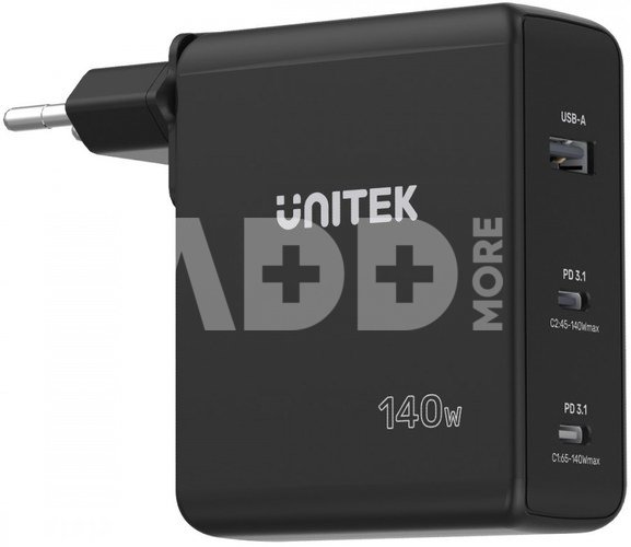 Unitek Wall Charger GAN 2x USB-C 1x USB-A 140W