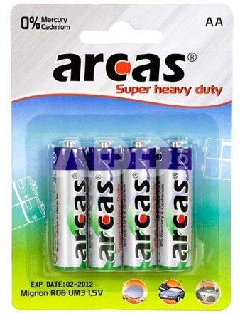 Arcas Super Heavy Duty AA (LR06), 4-pack