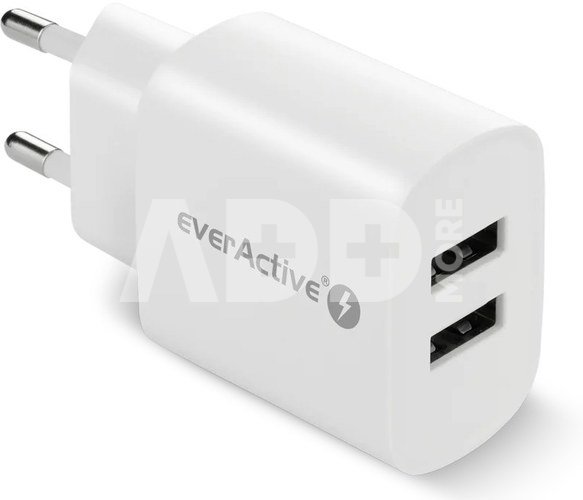 everActive PHONE CHARGER 2X USB 2, 4A 12W WHITE