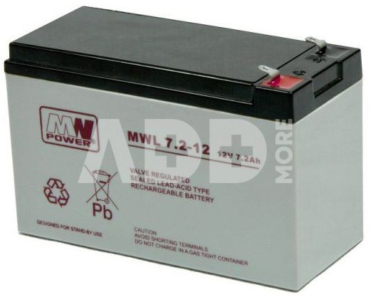 MWP 7.2-12L 12V 7Ah 7.2Ah Long life baterija