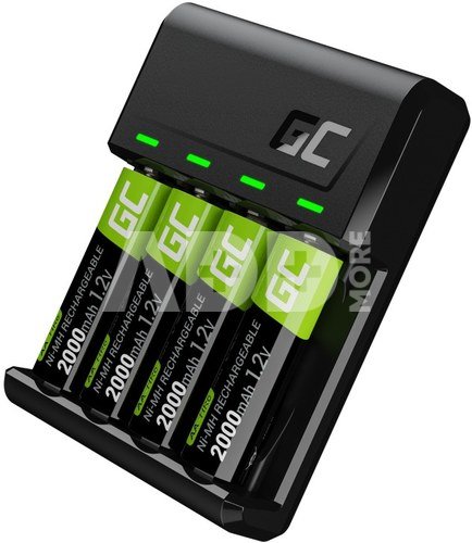 Green Cell VitalCharger charger 4x Batteries AA 2000mAh