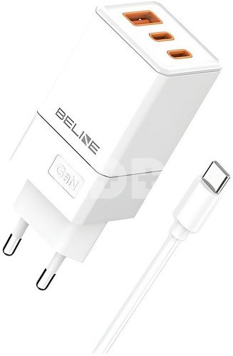 Beline Charger 65W GaN 2xUSB-C +USB-A + USB-C cable
