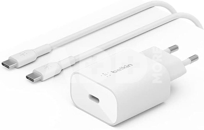 Belkin USB-C Ladegerät 25W PD + USB-C Kab. 1m ws WCA004vf1MWH-B6