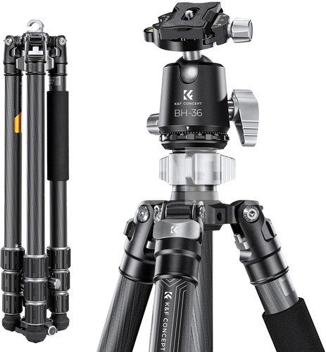 K&F Concept K&F 1.7m Carbon Tripod / 36mm Metal Ball Head X284C4+BH-36