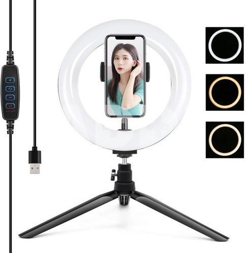 Puluz Tripod Mount with 20cm LED Ring Vlogging PKT3073B