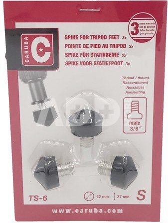 Caruba 3/8" Tripod Spike   Rubber / 22mm (3 stuks)