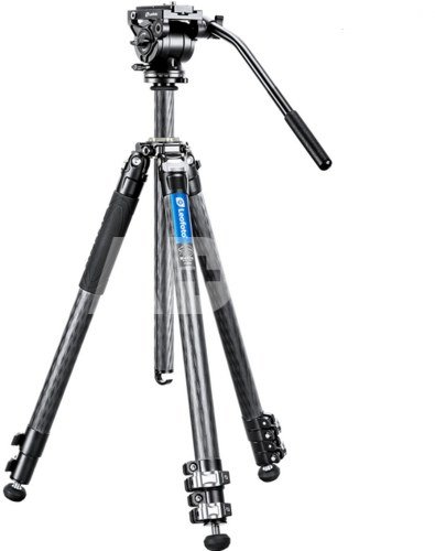 Leofoto LV-323C+BV-10 3-Section Carbon Fiber Tripod with Fluid Head Set