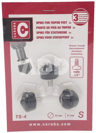 1/4" Tripod Spike Rubber / 22mm (3 stuks)