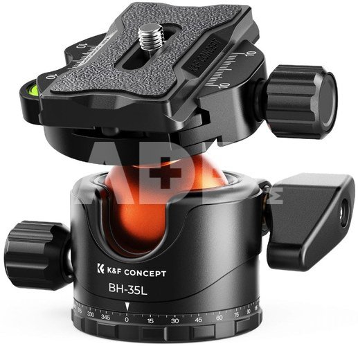 K&F Professional 35mm Metal Tripod Ball Head 360 Degree Rotating Panoramic with 1/4 inch Quick Release Plate