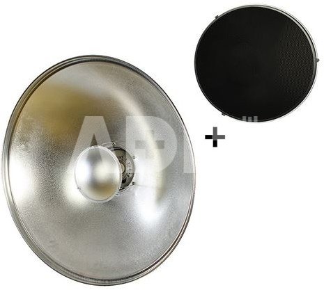 StudioKing Beauty Dish Silver SK-BD550 55 cm with Honeycomb Grid