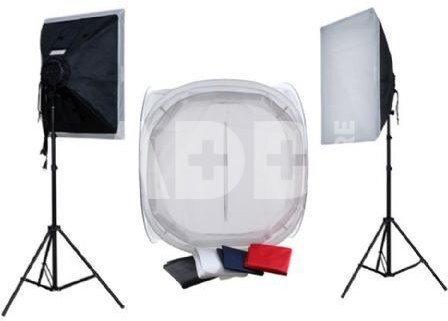 Falcon Eyes Product Photo- Set with 75x75x75 Photo Tent with Lighting 1600W