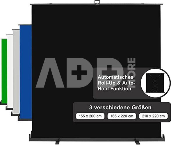 walimex pro Roll-up Panel Hintergrund 210x220cm schwarz