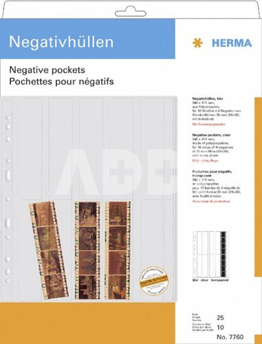 Herma Negative pockets PP clear 25 Sheets/4-Strips 7760