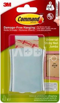3M COMMAND PICTURE HANGER JUMBO UNIVERSAL STICKY NAIL
