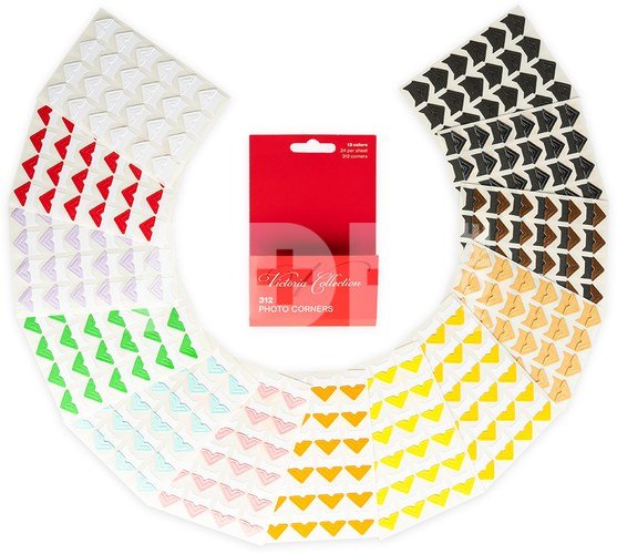 Victoria Collection photo corners 312pcs, multicolor