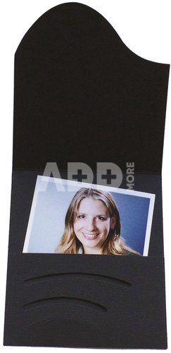 1x100 Daiber Passbildmappen Wave schwarz Leinenkarton 16020