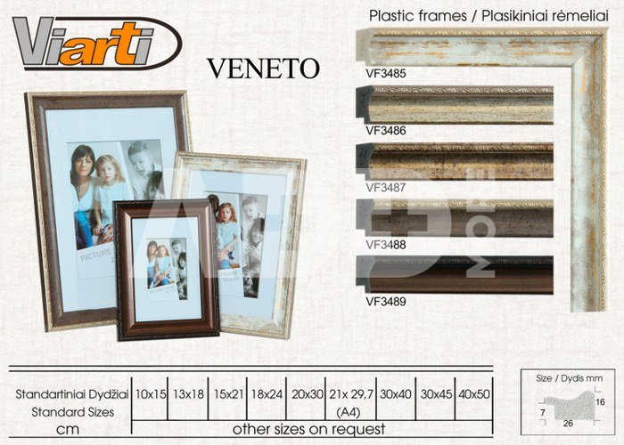 Rėmelis 21x30 plast VENETO VF3487 bronza | 26 mm