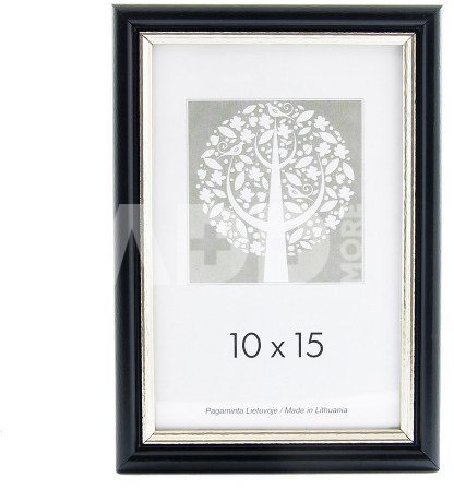 Rėmelis 10x15 plast 1303207 ECO Black su sidabru | 14mm