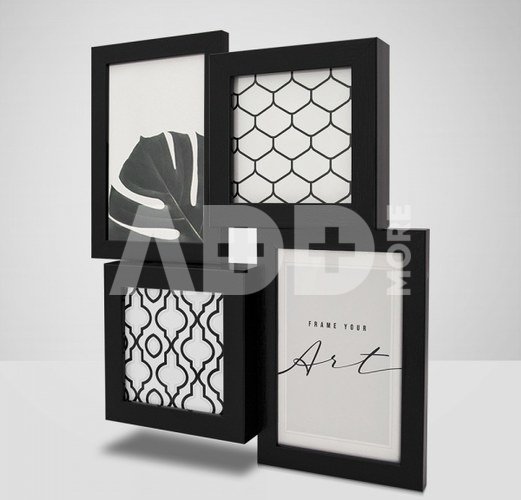 Rėmelis KNOR 3D 2x10x15+2x10x10 Black matinis|plexi|28x32cm