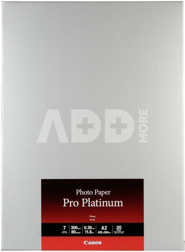 Canon PT-101 A 2, 20 Sheets Photo Paper Pro Platinum 300 g