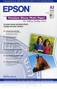 Foto popierius Epson Premium Glossy A3, 250g/m2, 20 vnt.