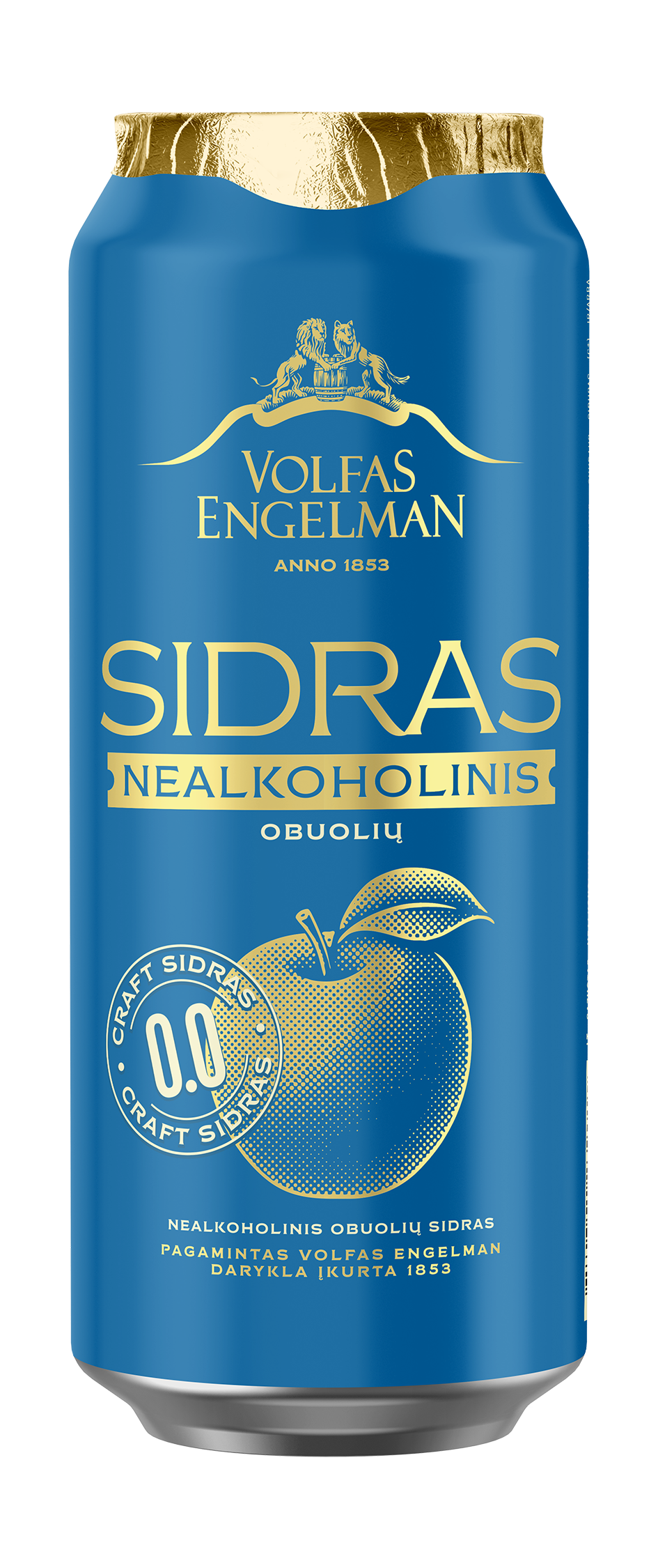Nealkoholinis sidras VOLFAS ENGELMAN, obuolių skonio, skardinėje, 500 ml