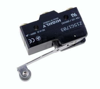 Mikrojungiklis su svirtele R48.5mm ir ratuku HIGHLY