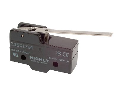 Mikrojungiklis su svirtele R63.5mm HIGHLY