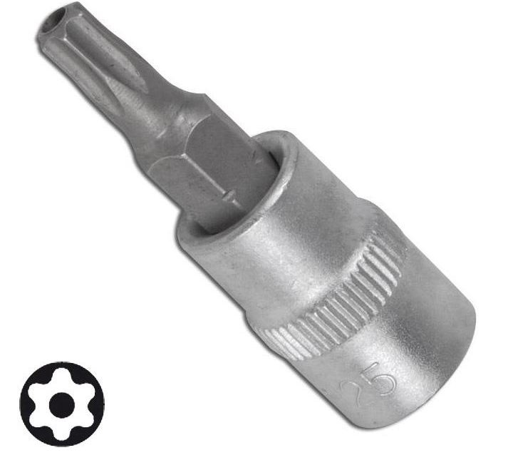 Antgalis įpresuotas į 1/4" galvutę T25 su skyle (FC2608-T25)