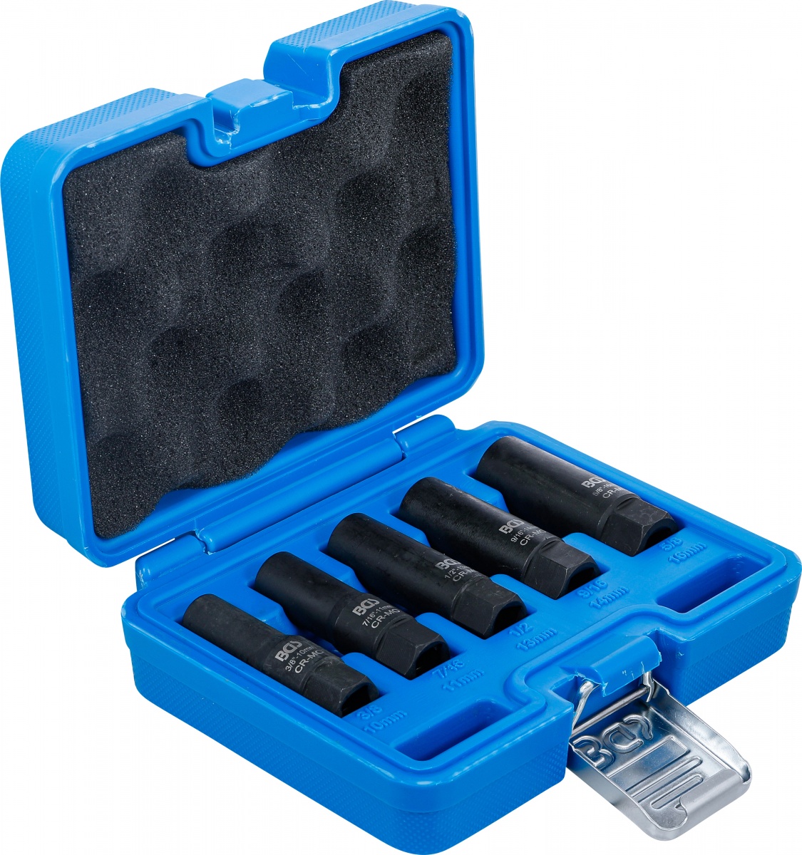 Gilus spiralinio profilio galvučių ir varžtų ištraukiklių rinkinys | 10 mm (3/8") | 10–16 mm | 5 vnt. (74568)