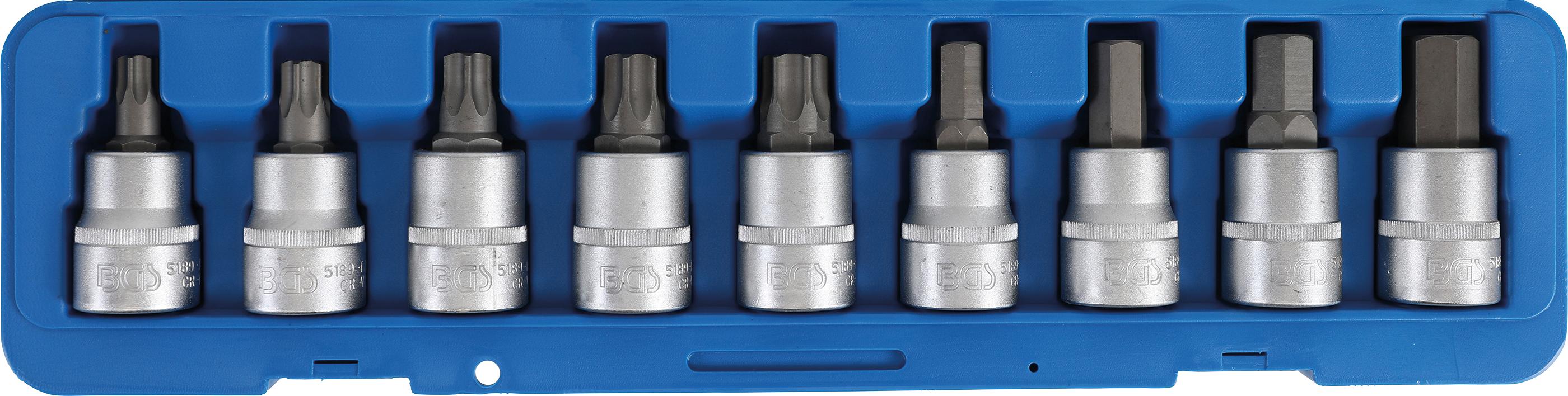 Antgalių rinkinys | 20 mm (3/4") | Šešiakampiai (hex), T-Star (Torx) | 9 vnt. (5189)