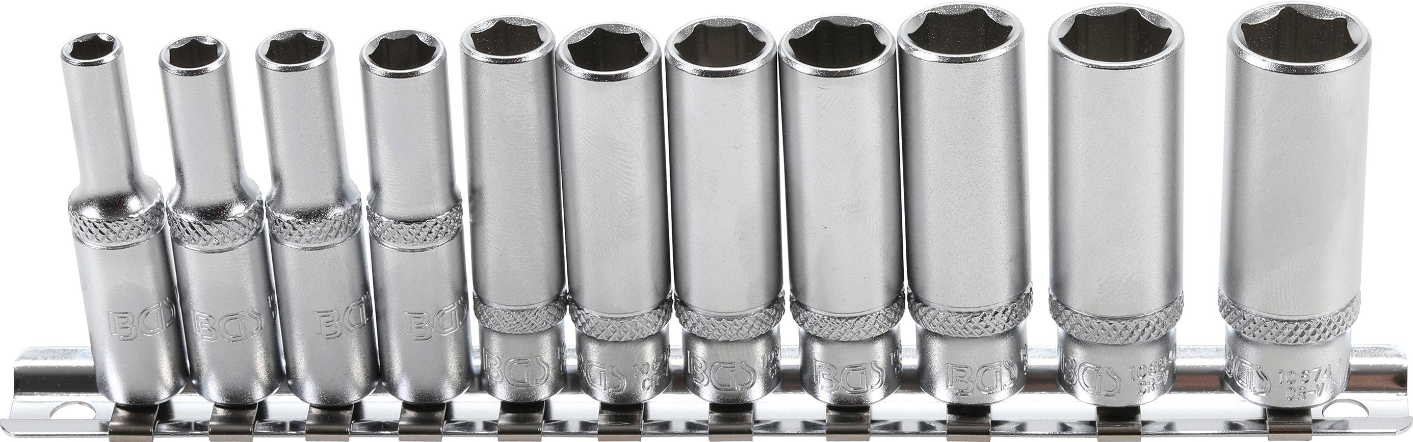 Galvučių rinkinys, šešiakampės, ilgos | 6.3 mm (1/4") | Coliniai dydžiai | 11 vnt. (2429)
