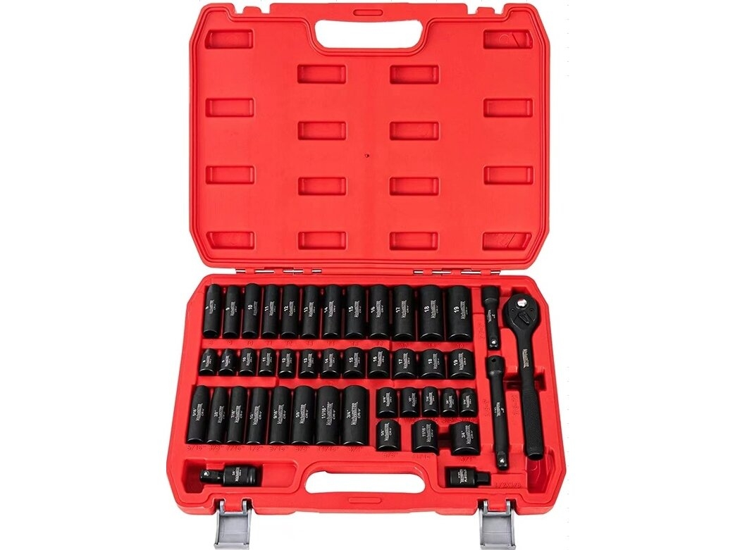 Smūginių įrankių rinkinys | metriniai ir coliniai dydžiai | 10 mm (3/8") | 45 vnt. (SK45S)